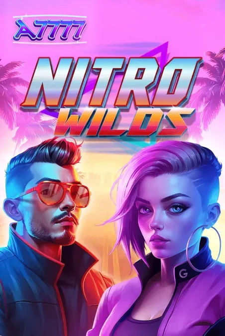 Tampilan visual neon retro pada permainan slot Nitro Wilds